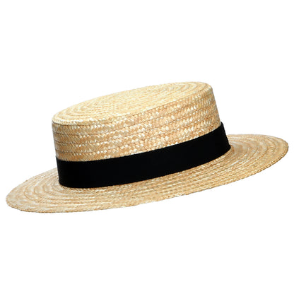 Chapeau Canotier avec Bandeau noir naturel CHRISTYS