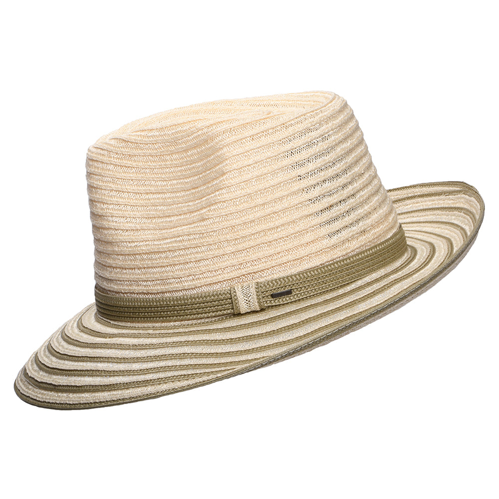Chapeau Fedora Bicolore Kylen naturel-olive BAILEY
