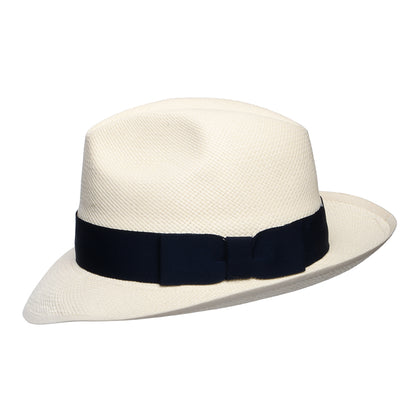 Chapeau Fedora Panama avec Bandeau bleu marine Kensington décoloré DENTON
