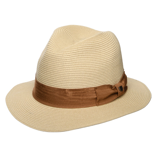 Chapeau Fedora en Paille Toyo Pliable Roma naturel-bronze BRIXTON
