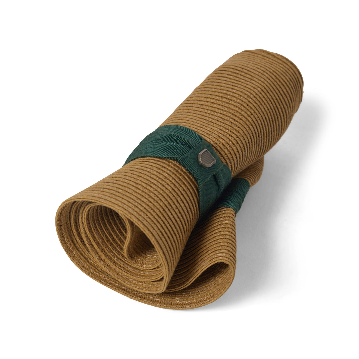 Chapeau Fedora en Paille Toyo Pliable Roma beige sable foncé-forêt BRIXTON