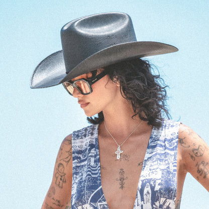 Chapeau de Cowboy en Paille Toyo Laredo noir BRIXTON