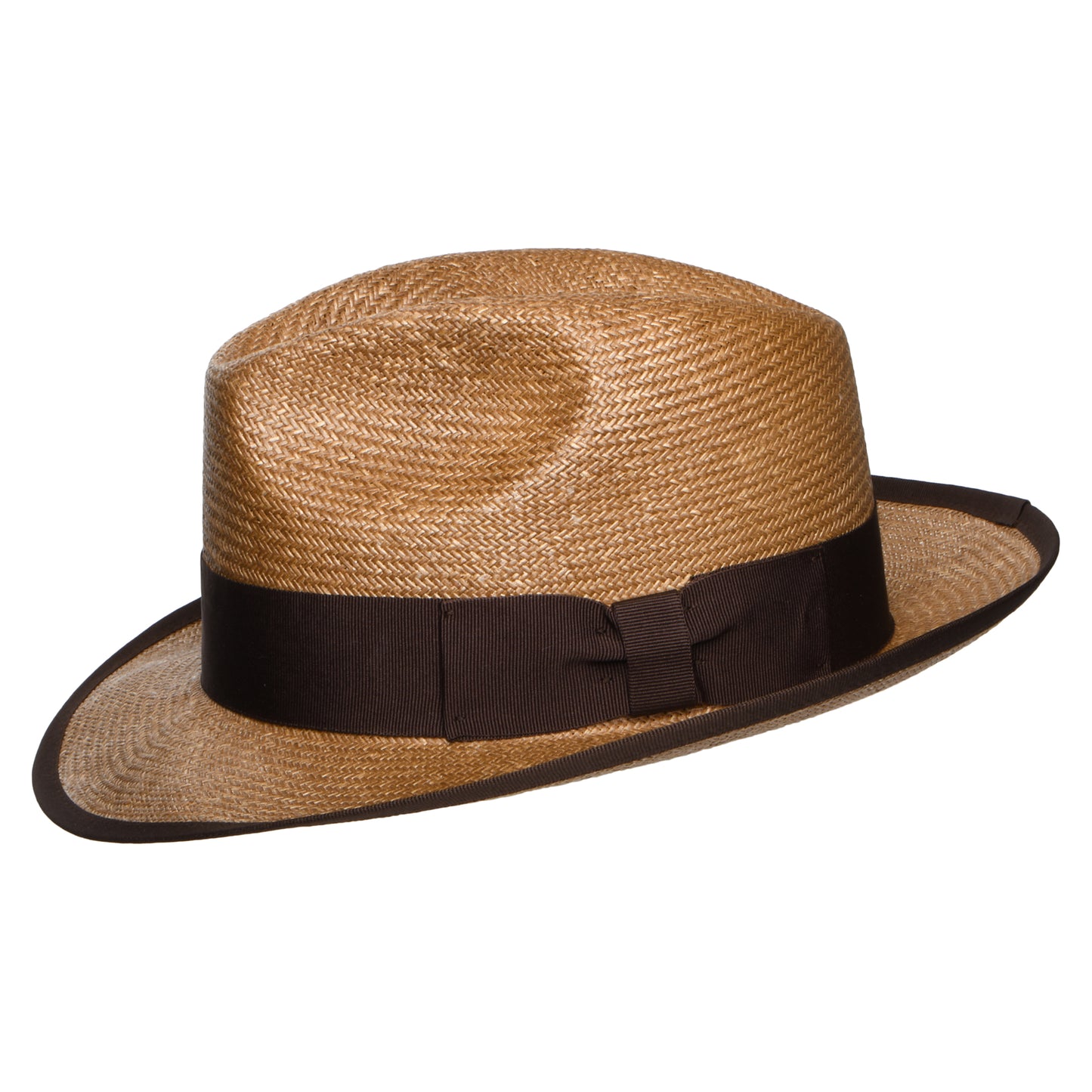 Chapeau Fedora en Paille Toyo Mayfair marron clair DENTON