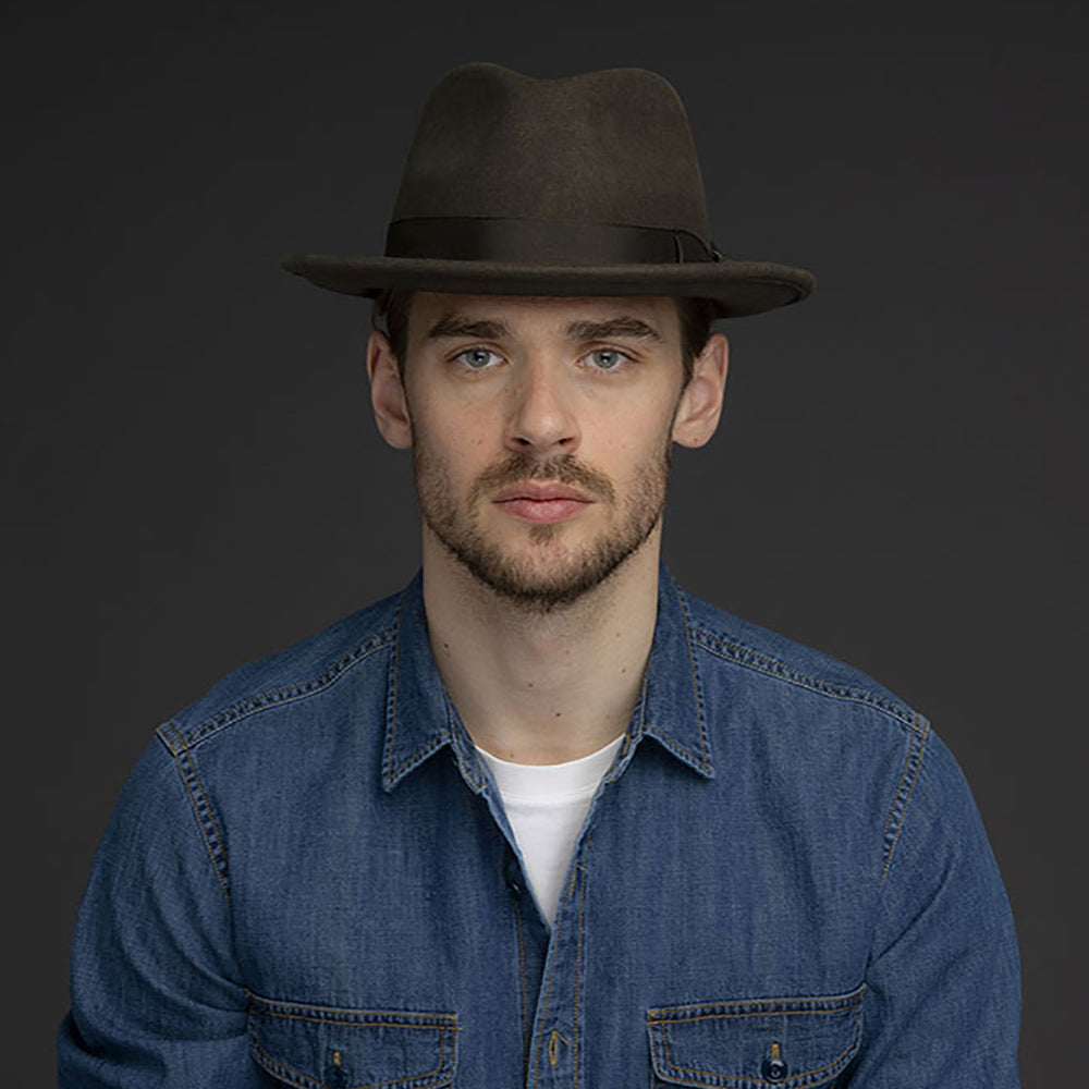 Chapeau Trilby en Laine Feutrée Maglor chocolat BAILEY