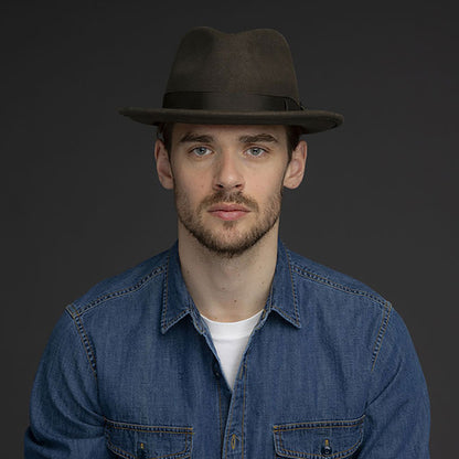 Chapeau Trilby en Laine Feutrée Maglor chocolat BAILEY