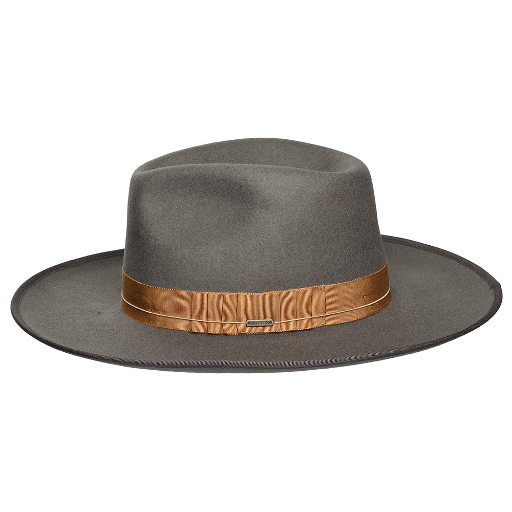 Chapeau Fedora en Laine Feutrée Reno gris foncé BRIXTON