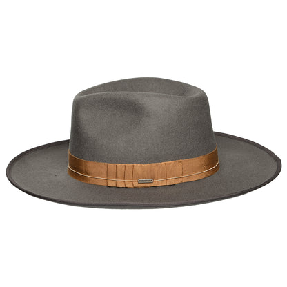 Chapeau Fedora en Laine Feutrée Reno gris foncé BRIXTON