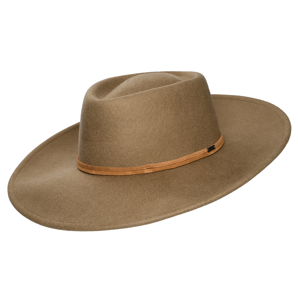 Chapeau Fedora Rancher en Laine Feutrée Convertabrim Brenton marron clair BRIXTON