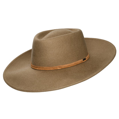 Chapeau Fedora Rancher en Laine Feutrée Convertabrim Brenton marron clair BRIXTON