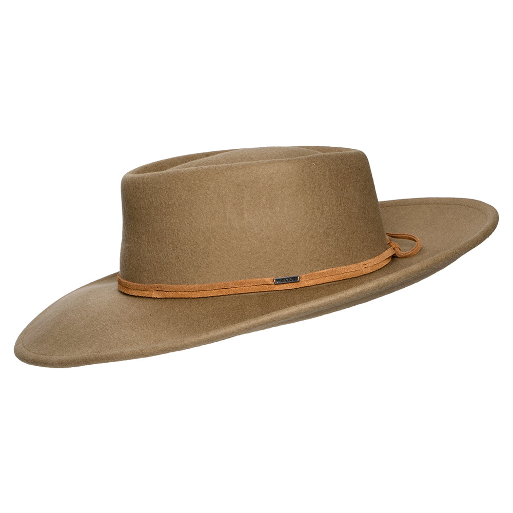 Chapeau Fedora Rancher en Laine Feutrée Convertabrim Brenton marron clair BRIXTON