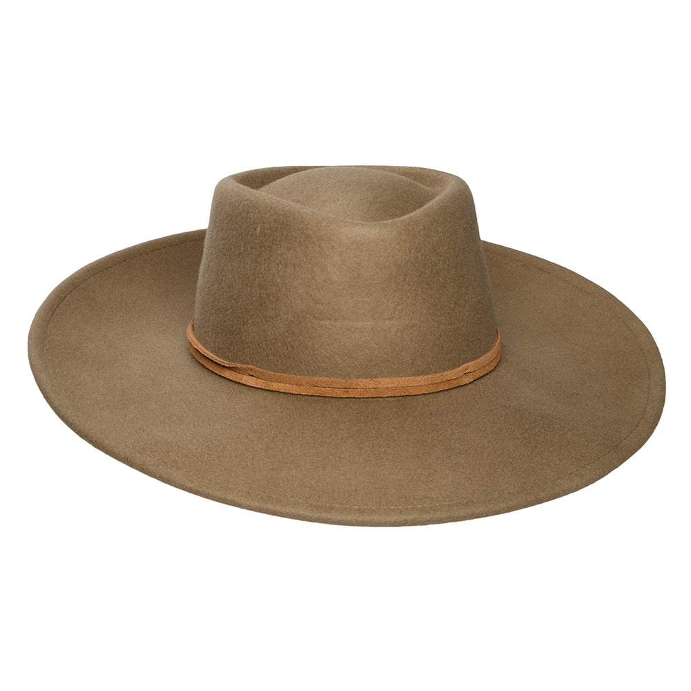 Chapeau Fedora Rancher en Laine Feutrée Convertabrim Brenton marron clair BRIXTON