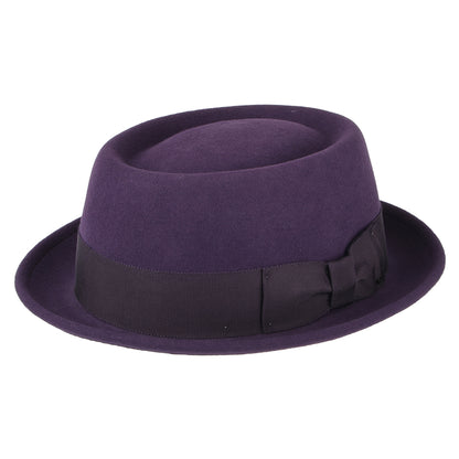 Chapeau Pork Pie en Laine Feutrée Déformable Hydrofuge Darron violet BAILEY