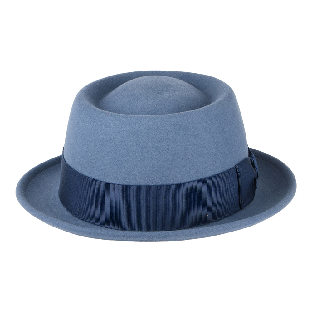 Chapeau Pork Pie en Laine Feutrée Déformable Hydrofuge Darron bleu moyen BAILEY