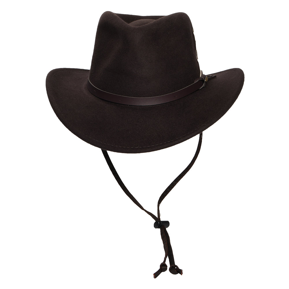 Chapeau Australien en Laine Feutrée Déformable Hydrofuge Dakota Stampede chocolat SCALA
