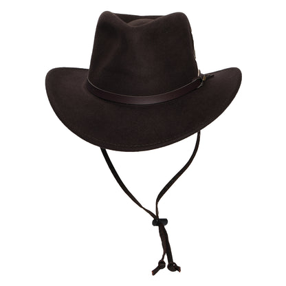 Chapeau Australien en Laine Feutrée Déformable Hydrofuge Dakota Stampede chocolat SCALA