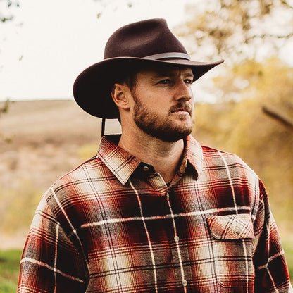 Chapeau Australien en Laine Feutrée Déformable Hydrofuge Dakota Stampede chocolat SCALA