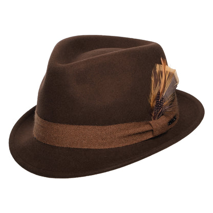 Chapeau Trilby en Laine Feutrée et Cachemire Guilford Player marron STETSON