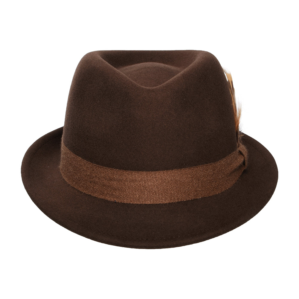 Chapeau Trilby en Laine Feutrée et Cachemire Guilford Player marron STETSON