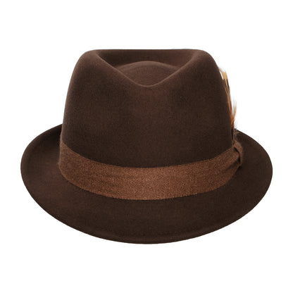 Chapeau Trilby en Laine Feutrée et Cachemire Guilford Player marron STETSON