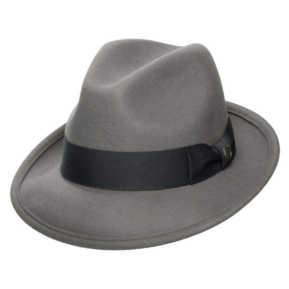 Chapeau Fedora Convertabrim Horton en Laine Feutrée gris BRIXTON