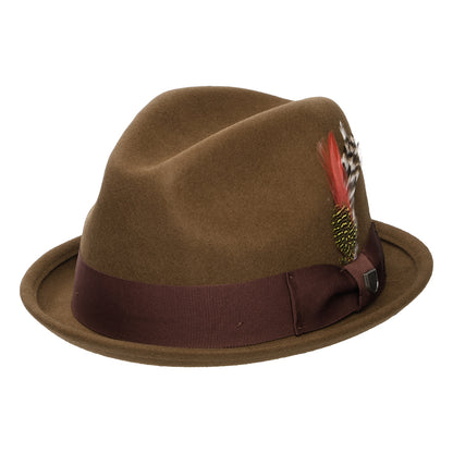 Chapeau Trilby Gain en Laine Feutrée café-châtaigne BRIXTON