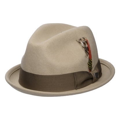 Chapeau Trilby Gain en Laine Feutrée sable-marron clair BRIXTON