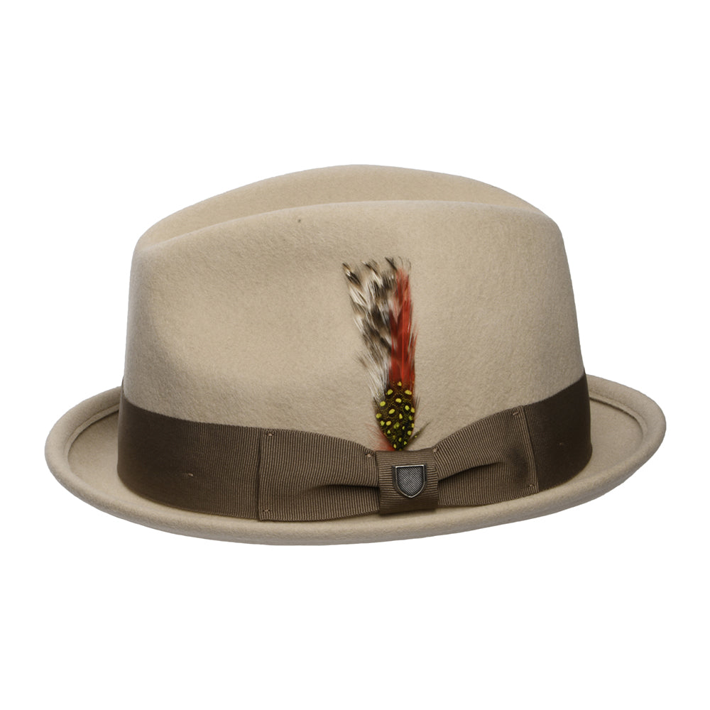 Chapeau Trilby Gain en Laine Feutrée sable-marron clair BRIXTON