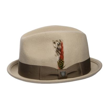 Chapeau Trilby Gain en Laine Feutrée sable-marron clair BRIXTON