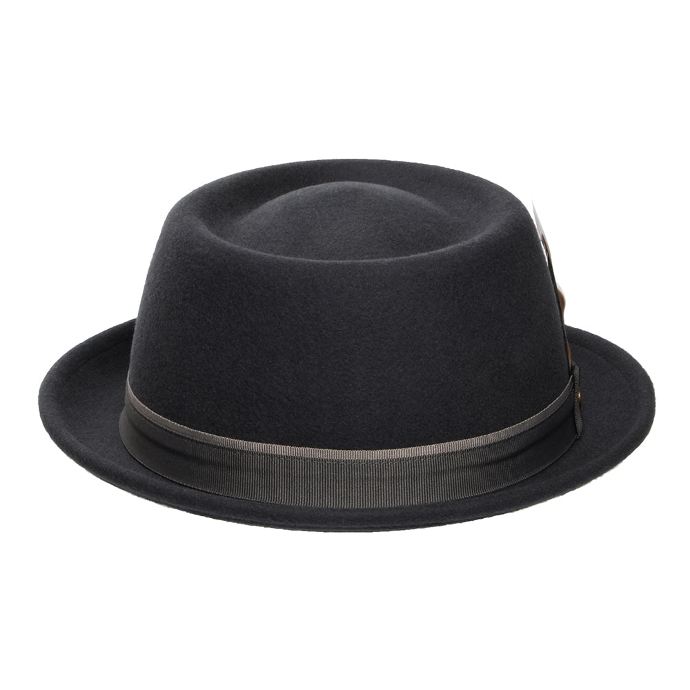 Chapeau Pork Pie en Laine Feutrée Hydrofuge gris foncé STETSON