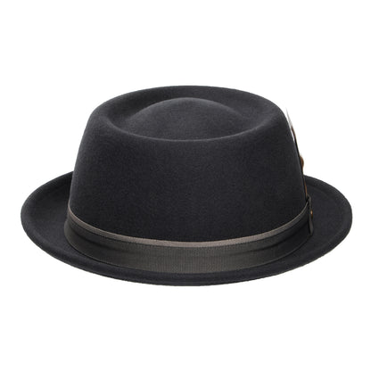 Chapeau Pork Pie en Laine Feutrée Hydrofuge gris foncé STETSON