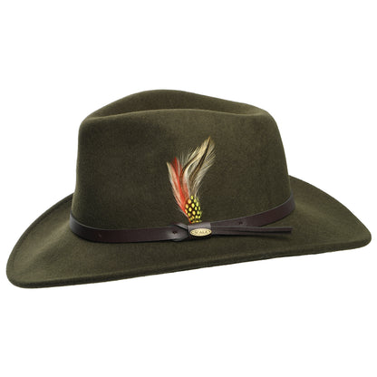 Chapeau Australien en Laine Feutrée Déformable Hydrofuge Dakota olive SCALA