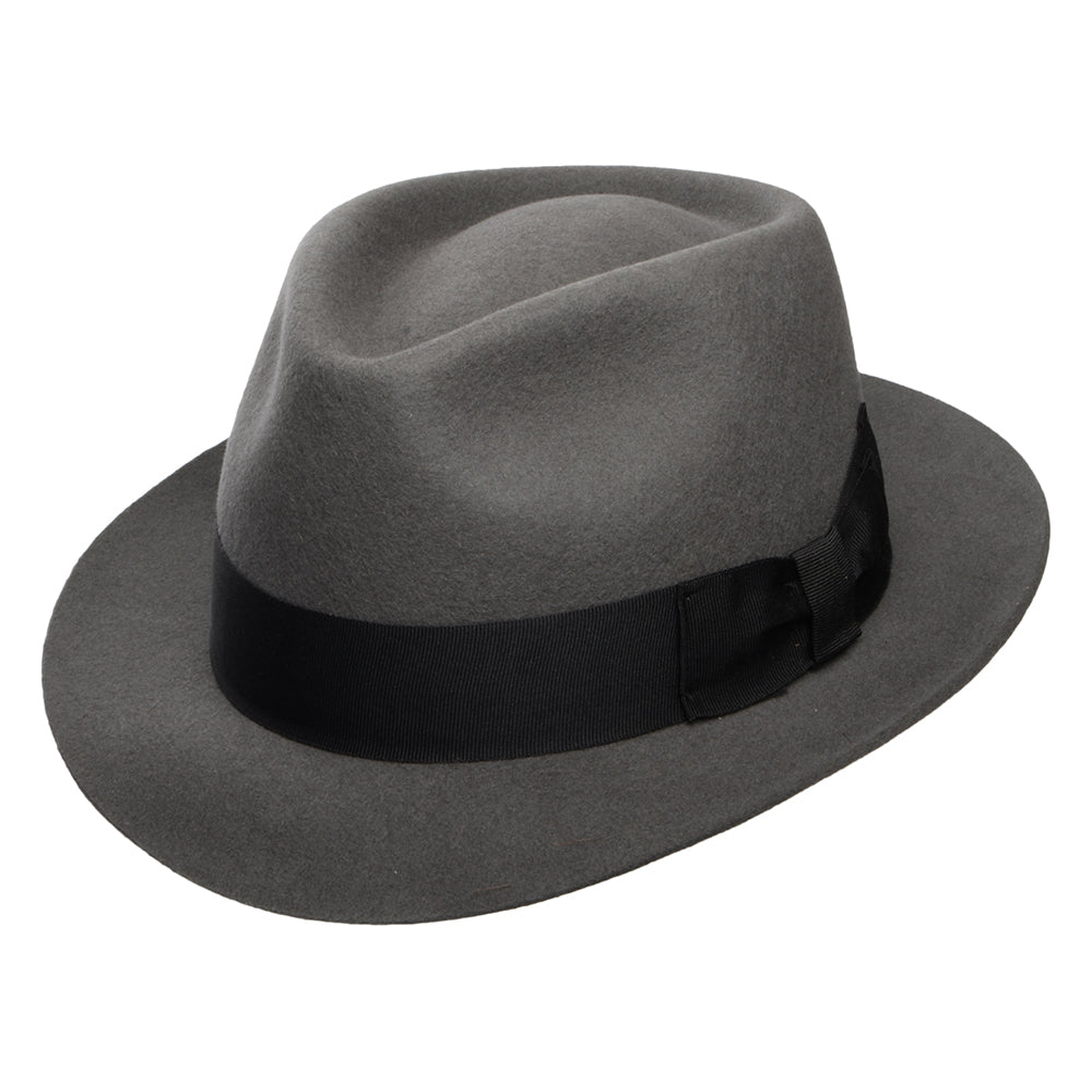 Chapeau Trilby en Laine Feutrée Manhattan gris DENTON