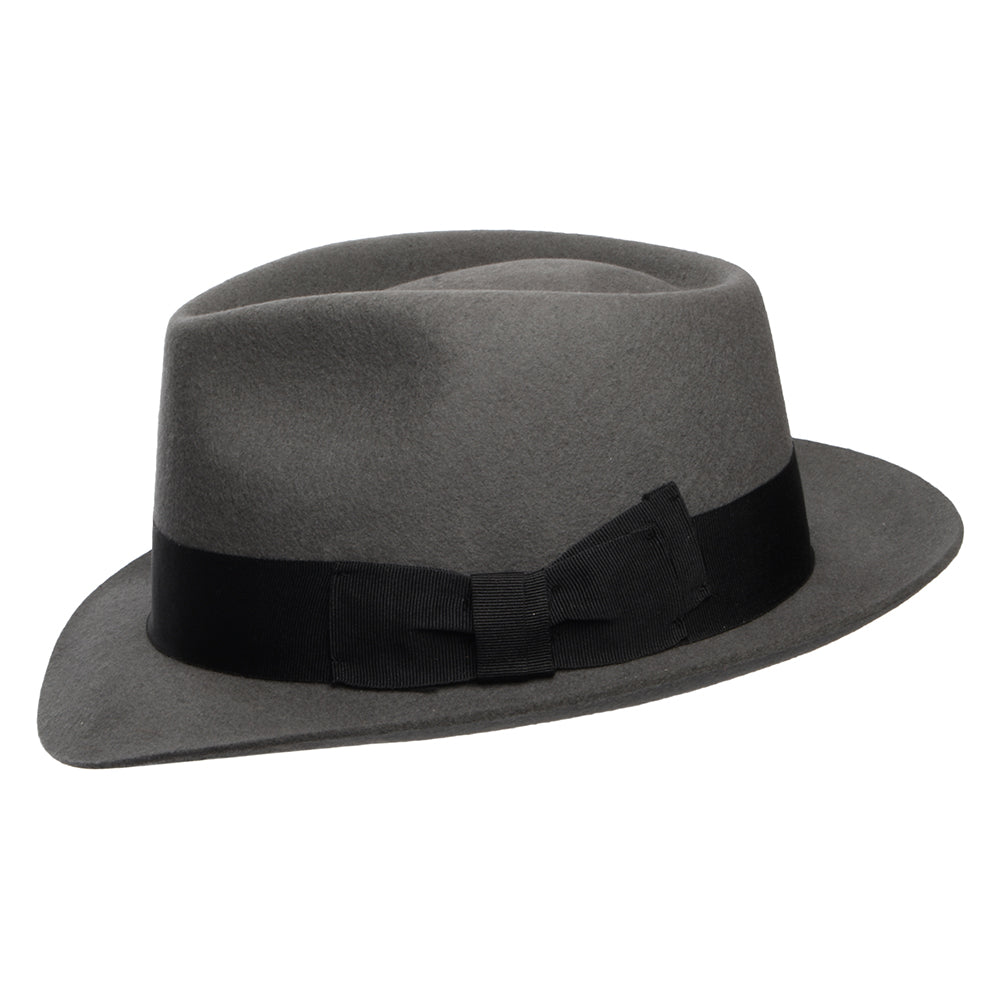 Chapeau Trilby en Laine Feutrée Manhattan gris DENTON