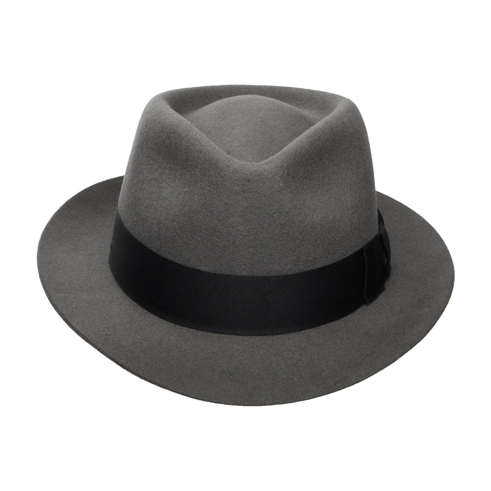 Chapeau Trilby en Laine Feutrée Manhattan gris DENTON