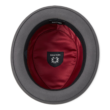 Chapeau Pork Pie en Laine Feutrée Stout anthracite BRIXTON