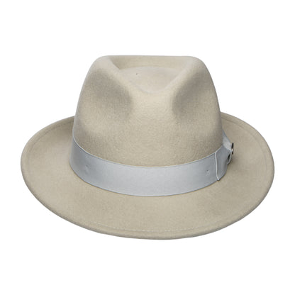 Chapeau Trilby en Laine Feutrée Maglor gris clair BAILEY