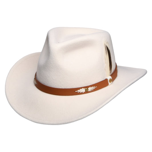 Chapeau de Cowboy en Laine Feutrée Déformable Hydrofuge Kadoka crème STETSON