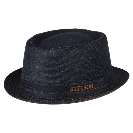 Chapeau Pork Pie en Jean bleu foncé STETSON