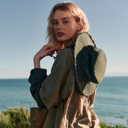 Chapeau Été en Coton T3 Fringe Wanderer vert sapin TILLEY