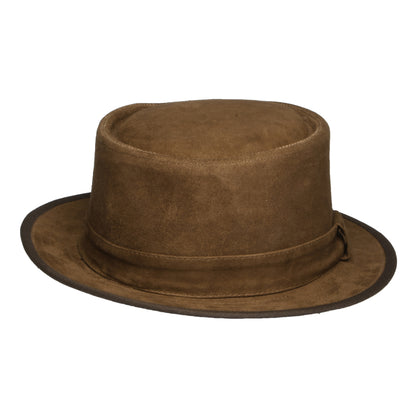 Chapeau Pork Pie en Daim marron clair DENTON