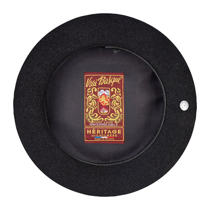 Béret Basque en Laine Mérinos 25,5cm de Diamètre noir LAULHÈRE
