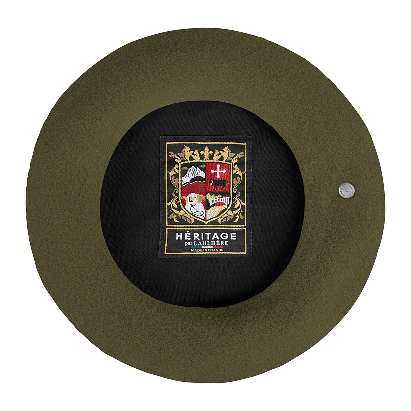 Béret Authentique en Laine Mérinos olive LAULHÈRE