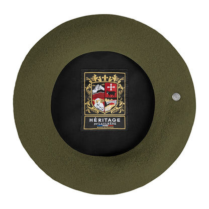 Béret Authentique en Laine Mérinos olive LAULHÈRE