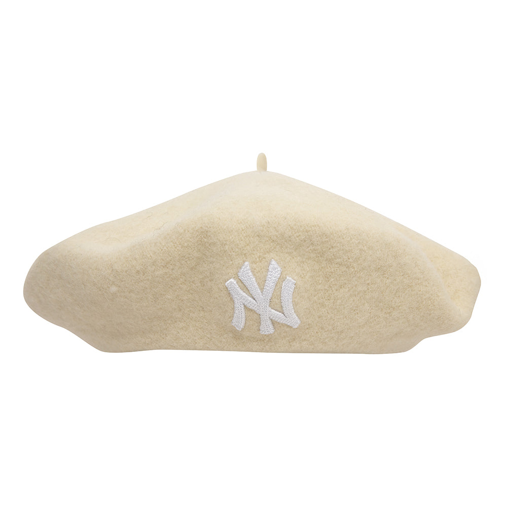 Béret Femme New York Yankees en Laine Melton crème-blanc NEW ERA
