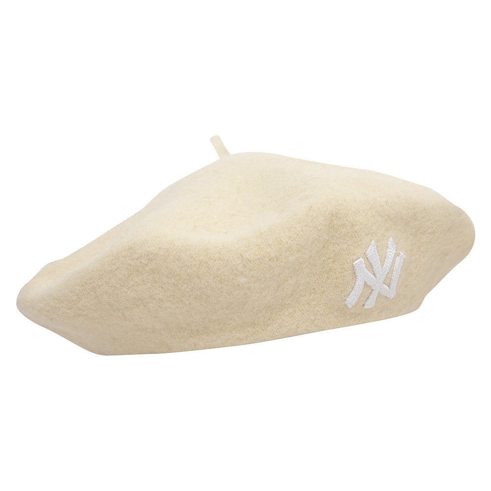 Béret Femme New York Yankees en Laine Melton crème-blanc NEW ERA