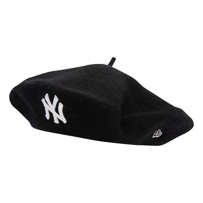 Béret Femme New York Yankees en Laine Melton noir-blanc NEW ERA