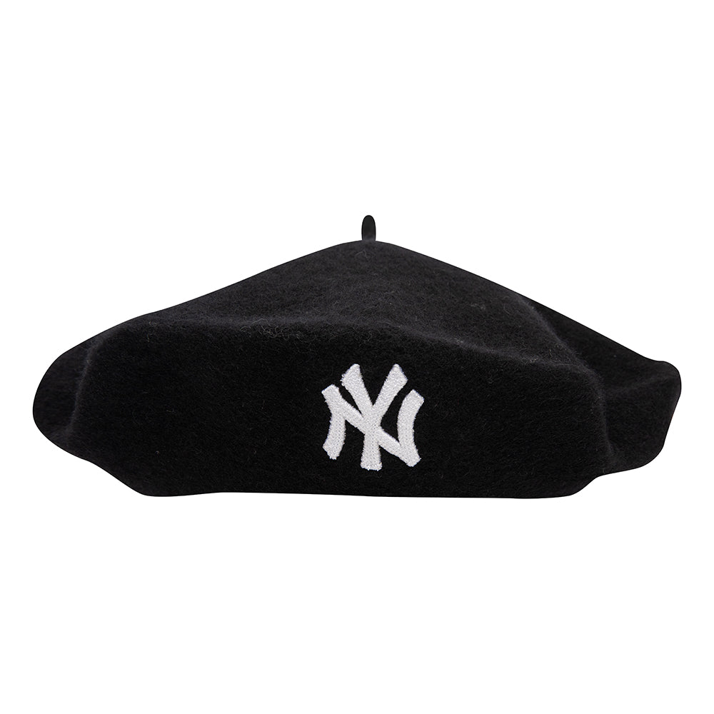 Béret Femme New York Yankees en Laine Melton noir-blanc NEW ERA