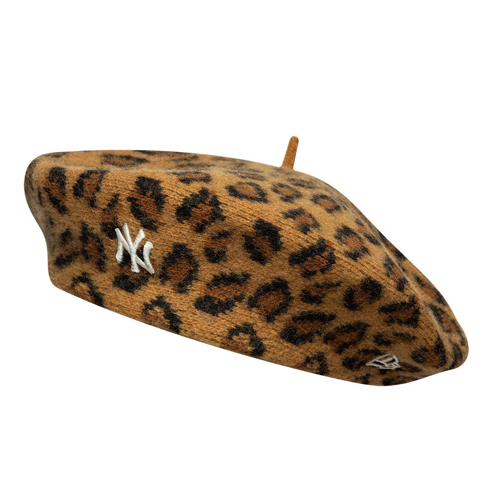 Béret en Laine Léopard New York Yankees camel-blanc NEW ERA