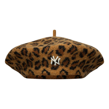 Béret en Laine Léopard New York Yankees camel-blanc NEW ERA