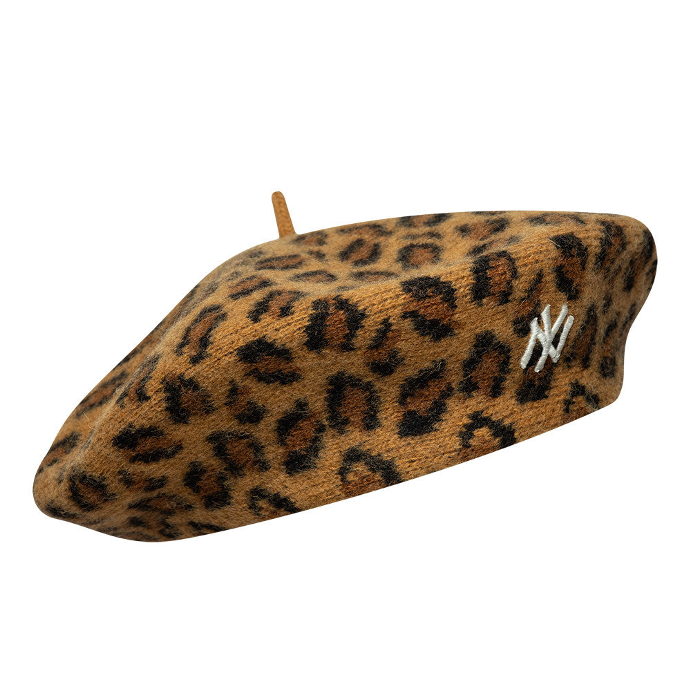 Béret en Laine Léopard New York Yankees camel-blanc NEW ERA